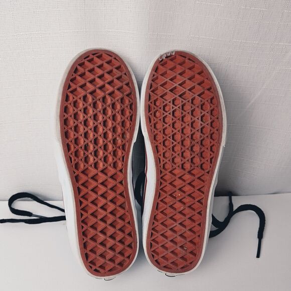 VANS Off The Wall TB4R Youth Sz 2 Textile Black Charcoal w/ Red Stripe Sneakers - Picture 5 of 13